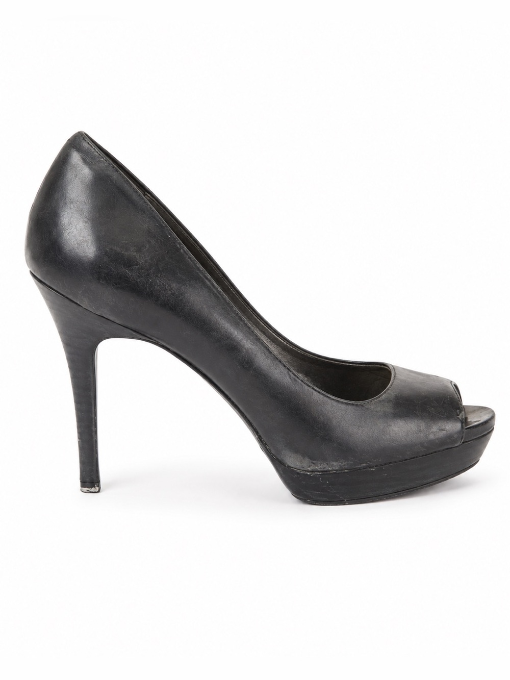 Calvin Klein Cora Black Peep Toe Platform Stiletto Pumps Size 7-1/2